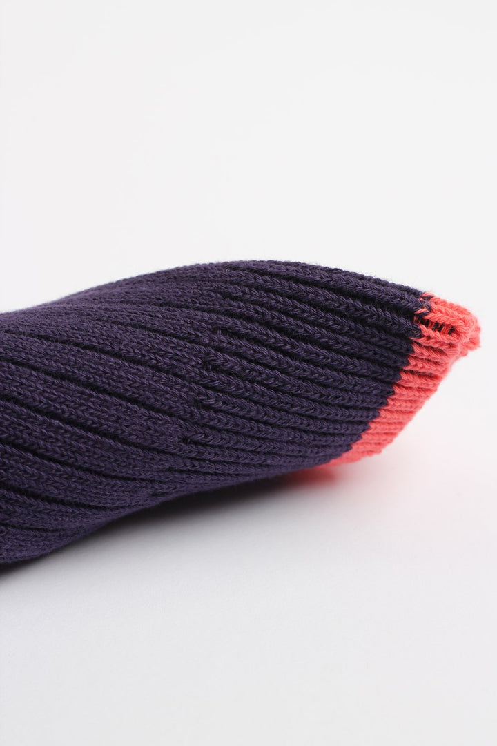 Relax Chunky Rib Solid Knit Gribskov Plum / Watermelon - Democratique Socks