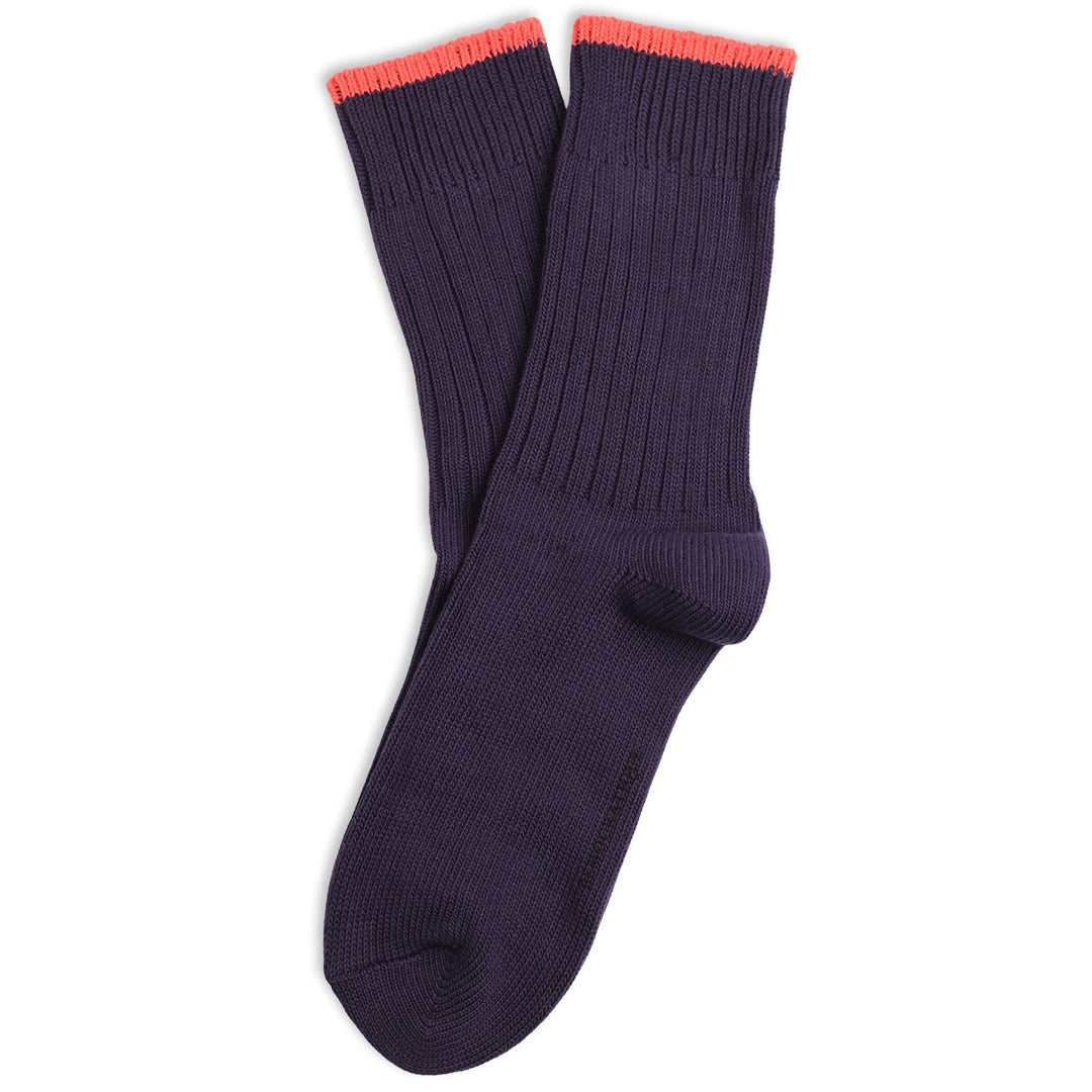 Relax Chunky Rib Solid Knit Gribskov Plum / Watermelon - Democratique Socks