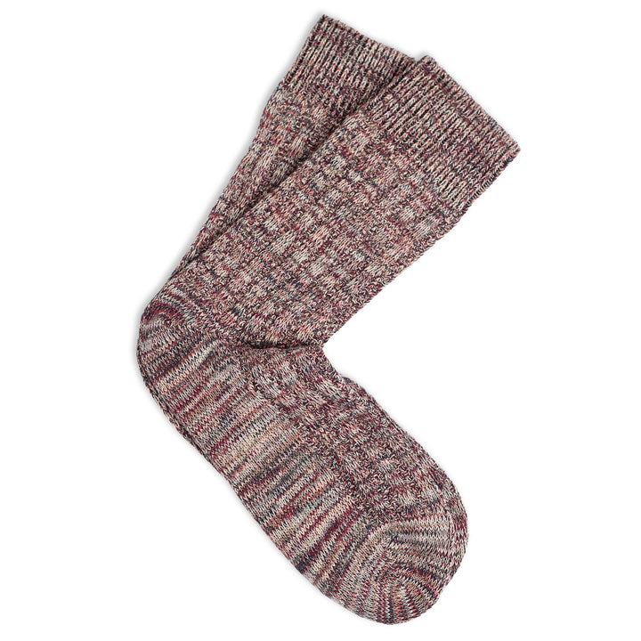 Democratique Socks Relax Schooner Knit Supermelange Organic Cotton Navy / Red Wine / Army / Light Salmon / Off White - Democratique Socks
