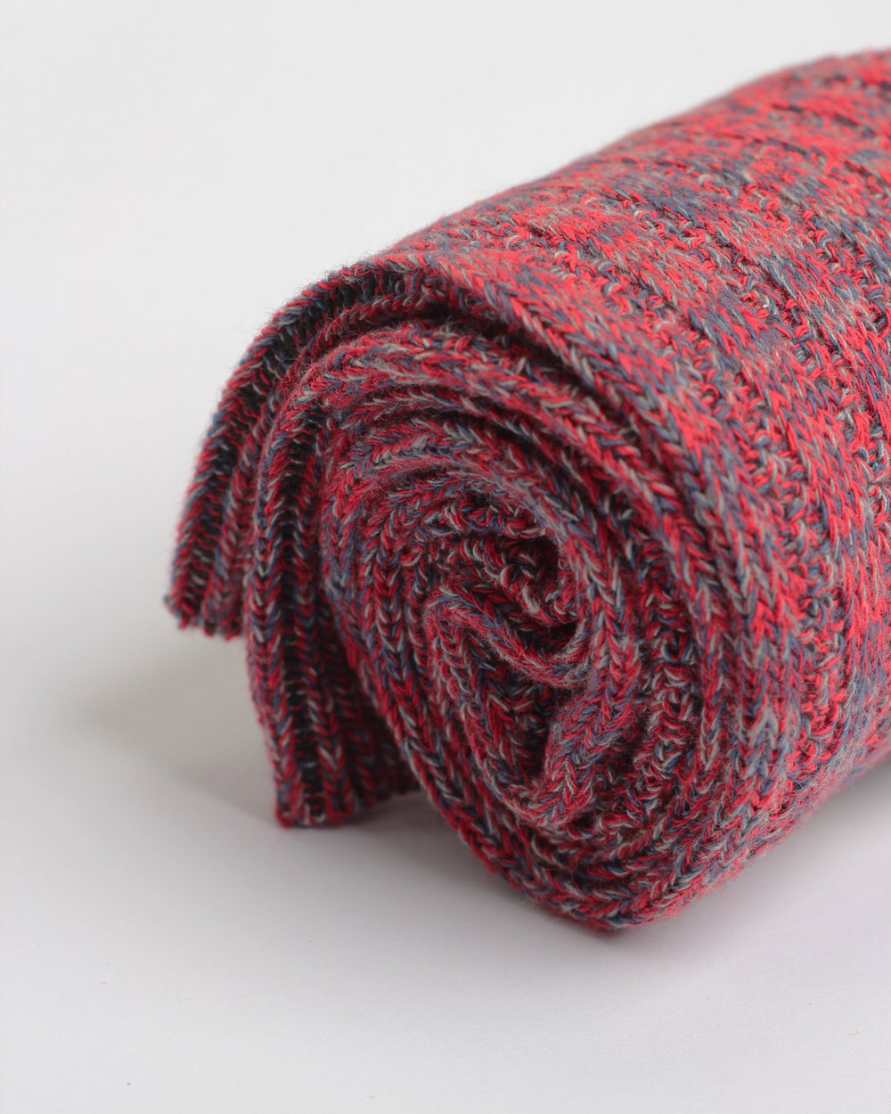 Democratique Socks Relax Schooner Knit Supermelange Pearl Red / Dark Ocean Blue / Light Grey Melange - Democratique Socks