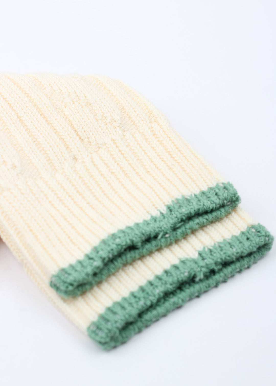 Relax Fisher Knit Supermelange Socks Off White / Soft Green - Democratique Socks