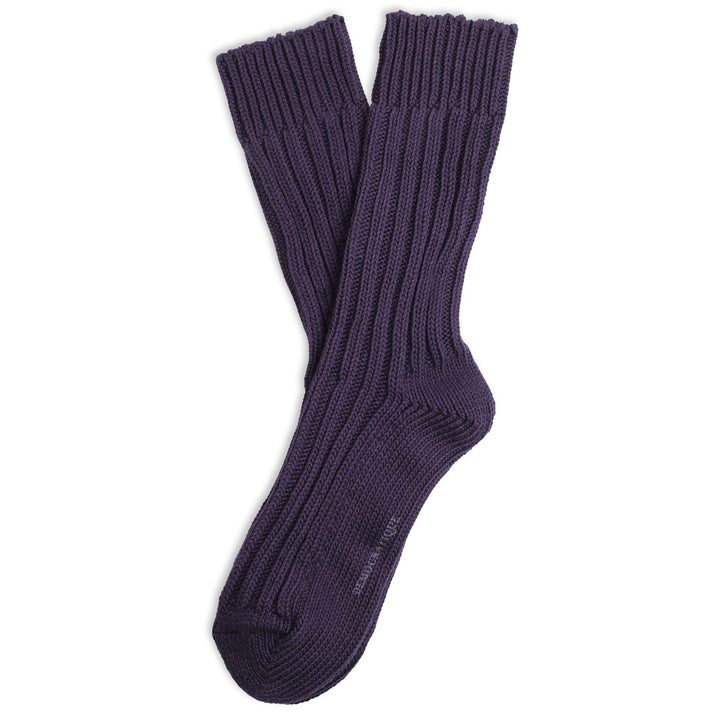 Relax Chunky Rib Knit Gribskov Plum - Democratique Socks