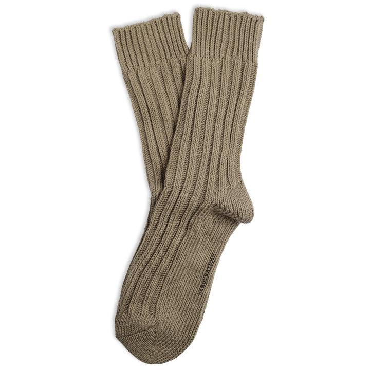 Relax Chunky Rib Knit Stone - Democratique Socks
