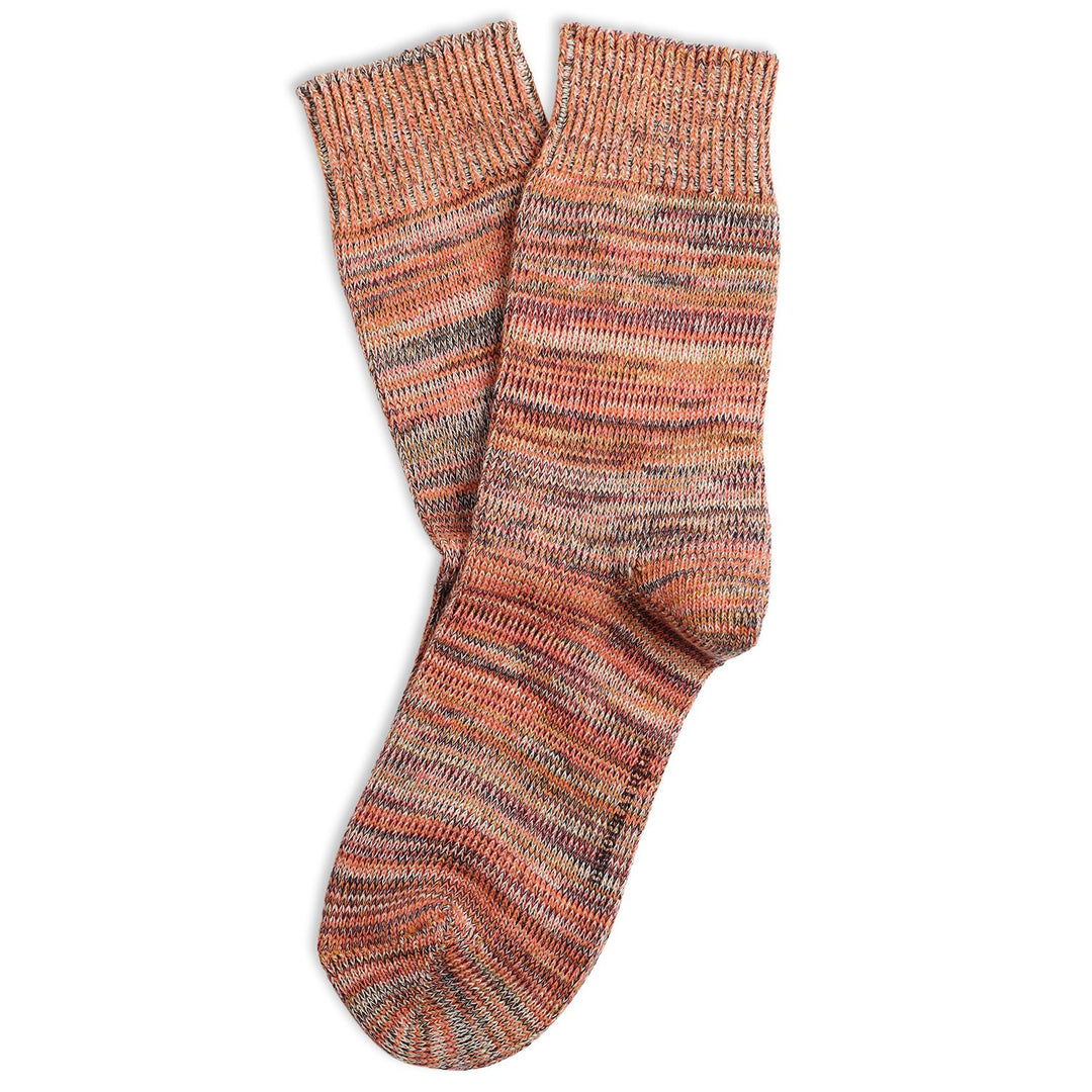 Relax Saddle Cloth Knit Supermelange Khaki / Honey / Watermelon / Navy / Off White - Democratique Socks