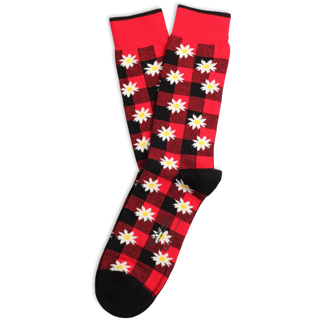 Mark McNairy x Democratique Socks Buffalo Daisy Spring Red - Democratique Socks