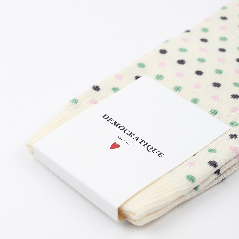 Originals Femme Polkadot Socks Off White / Soft Green / Cold Blossom / Charcoal - Democratique Socks