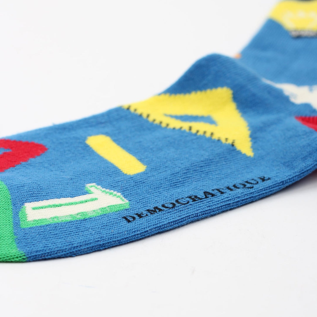 Mr. Cleverman x Democratique Socks Originals Math App Clever Blue / Multi Color - Democratique Socks