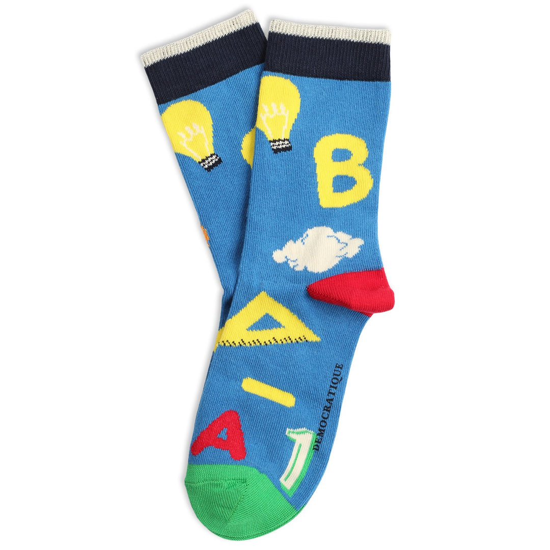 Mr. Cleverman x Democratique Socks Originals Math App Clever Blue / Multi Color - Democratique Socks