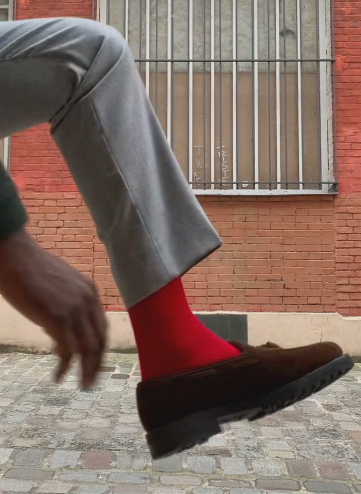 Originals Fine Rib Socks Mailbox Red