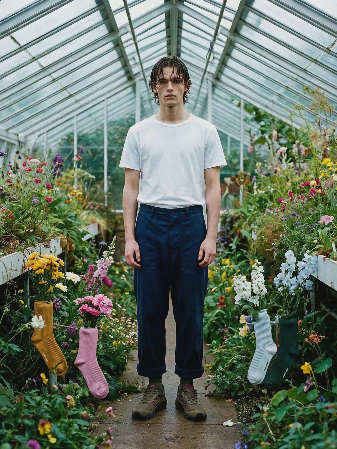 Originals Fine Rib Stripes Palm Spring Blue / Clear White