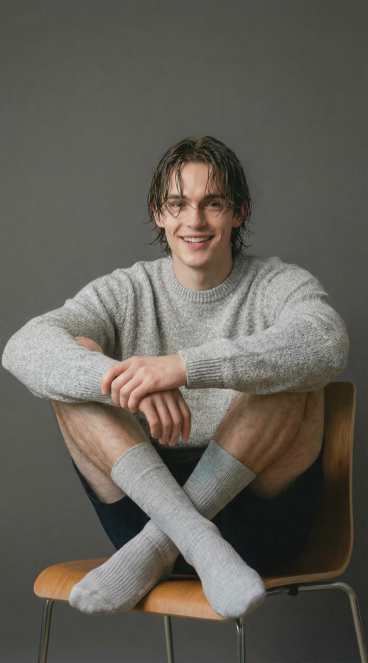 Originals Fine Rib Socks Light Grey Melange