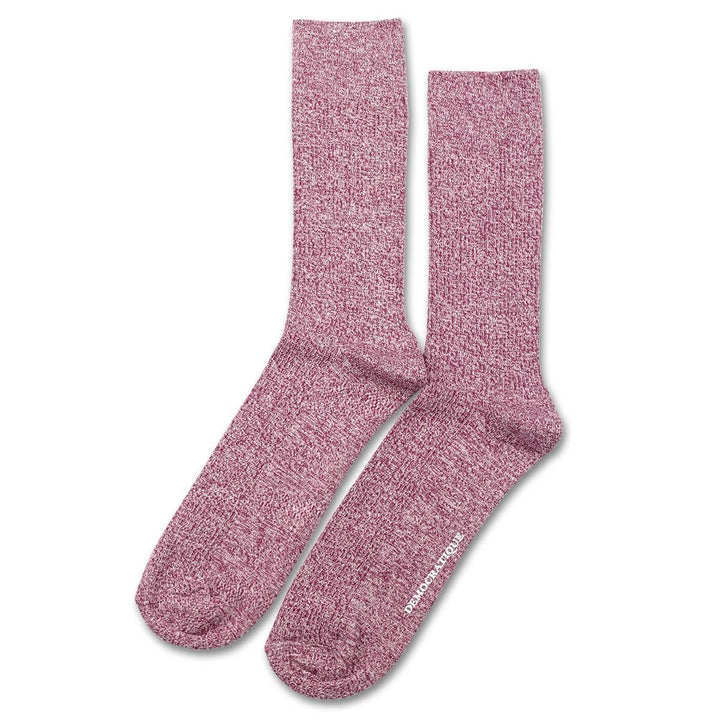 Democratique Socks Originals Rib Ultralight Supermelange Wild Berry / Off White - Democratique Socks