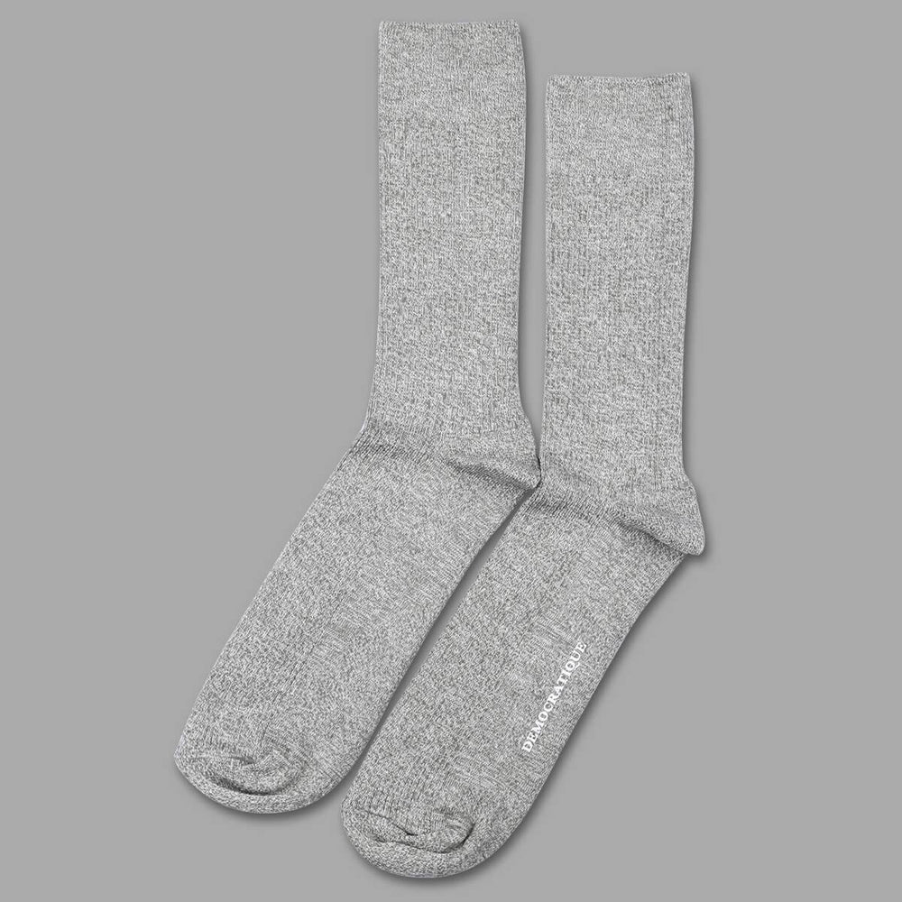 Originals Rib Ultralight Supermelange Opal Army / Off White Democratique Socks - Democratique Socks