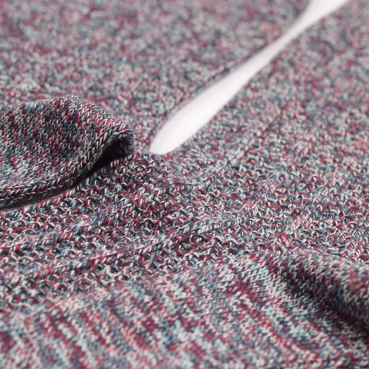 Relax Bubble Line Knit Supermelange Shaded Blue - Red Wine - Off White - Light Irr Democratique Socks - Democratique Socks