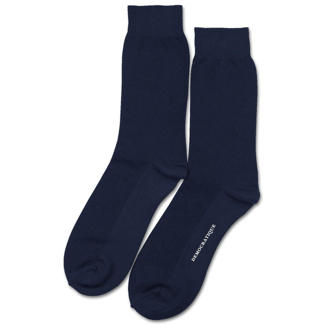 Democratique Socks Originals Champagne Pique Navy - Democratique Socks