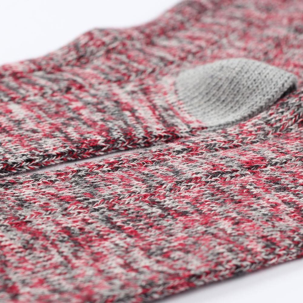 Relax Cable Knit Supermelange Pearl Red - Light Grey Mel - Charcoal Mel - Off White - Democratique Socks