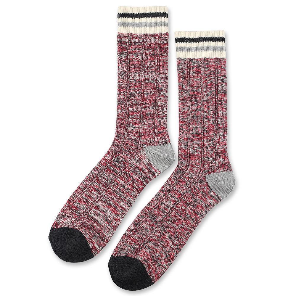 Relax Cable Knit Supermelange Pearl Red - Light Grey Mel - Charcoal Mel - Off White - Democratique Socks