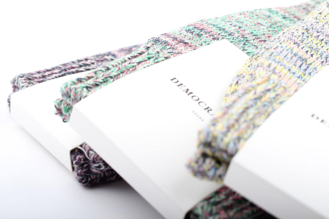 DEMOCRATIQUE SOCKS RELAX CHUNKY FLAT KNIT SUPERMELANGE GREENDAY / PALE GREEN / NAVY / WATERMELON / OFF WHITE - Democratique Socks