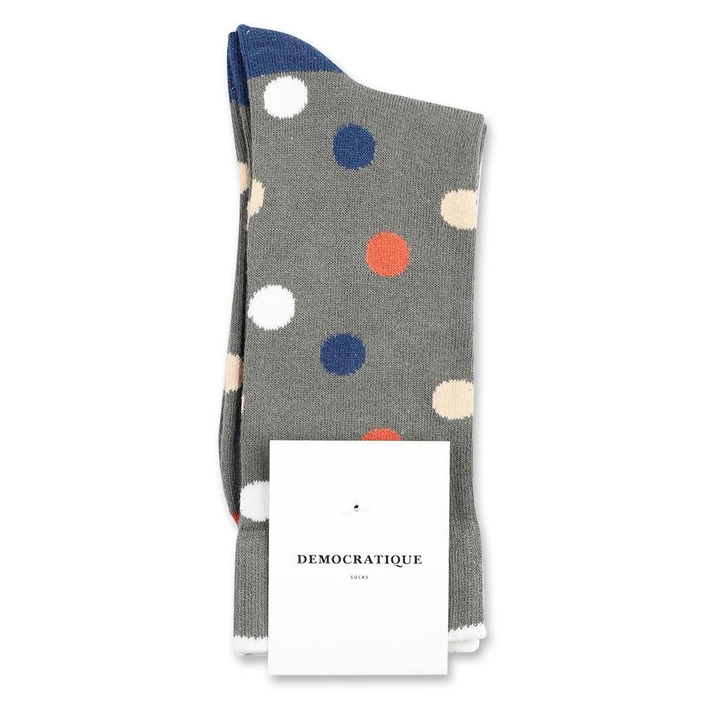 Democratique Socks Originals DotCom Army - Dusty Orange - Dark Ocean Blue - Off White - Dark Sand - Democratique Socks