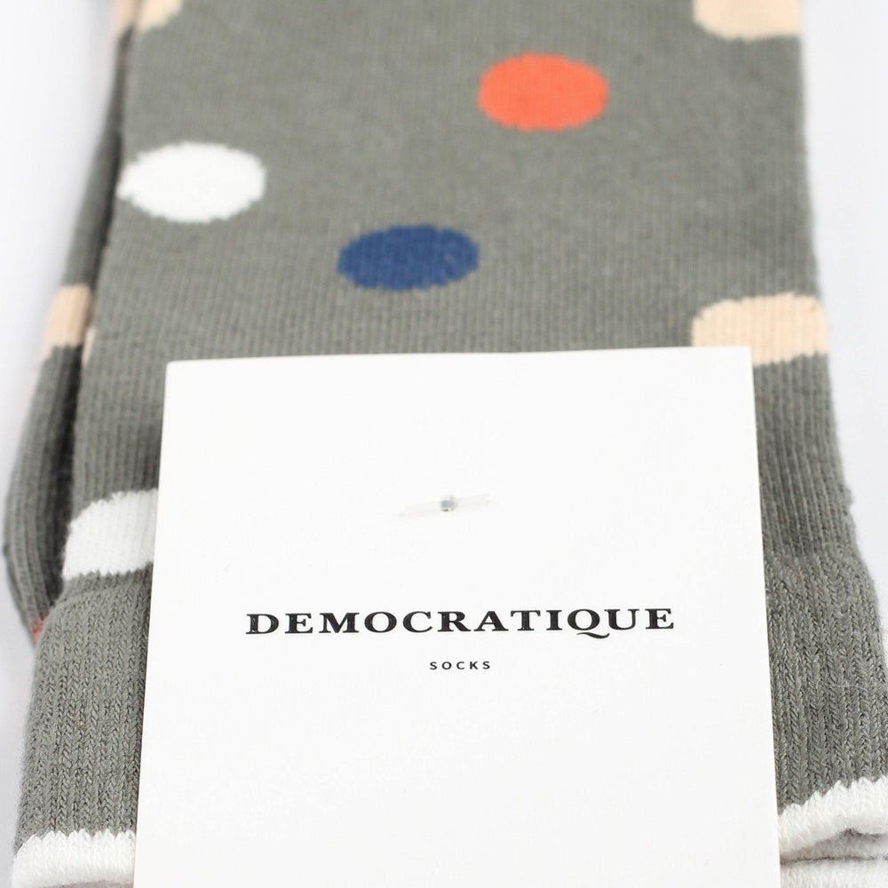Democratique Socks Originals DotCom Army - Dusty Orange - Dark Ocean Blue - Off White - Dark Sand - Democratique Socks