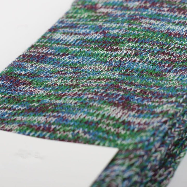 Democratique Socks Relax Chunky Flat Knit Supermelange Adams Blue - Dark Ocean Blue - Off White - Grass Green - Democratique Socks