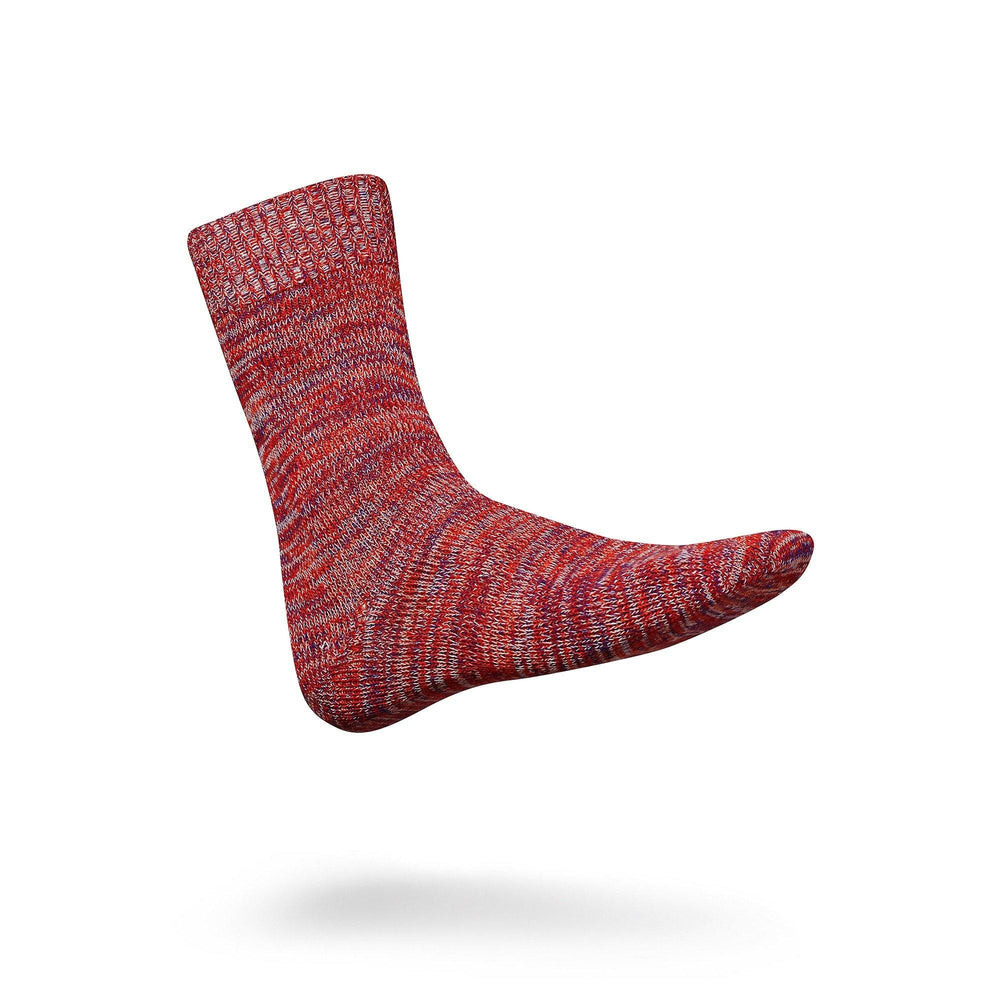 Democratique Socks Relax Chunky Flat Knit Supermelange Pearl Red - Purple Rain - Off White - Orange County - Democratique Socks