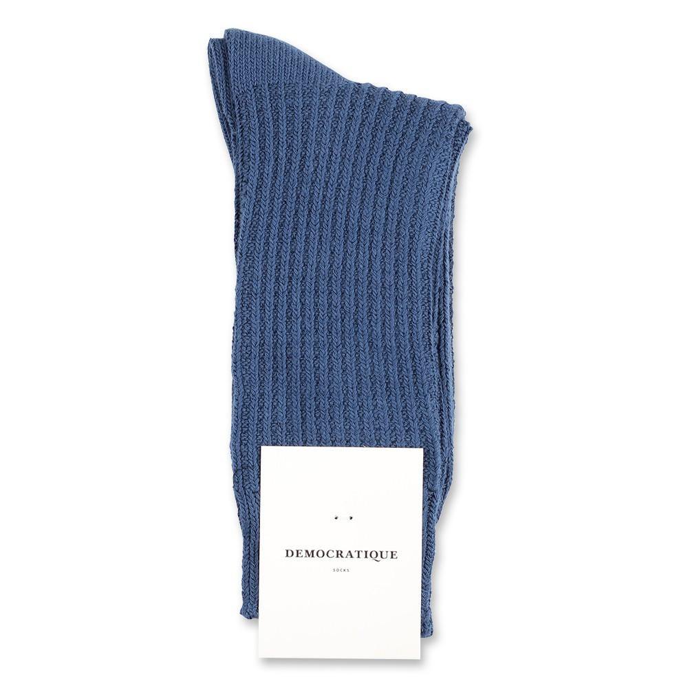 Democratique Socks Relax Waffle Knit Supermelange Dark Ocean Blue - Democratique Socks