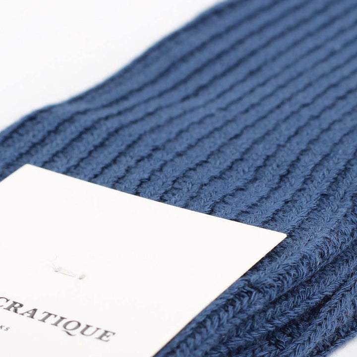Democratique Socks Relax Waffle Knit Supermelange Dark Ocean Blue - Democratique Socks