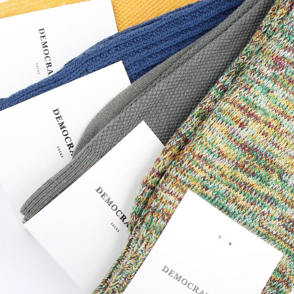 Democratique Socks Relax Waffle Knit Supermelange Dark Ocean Blue - Democratique Socks