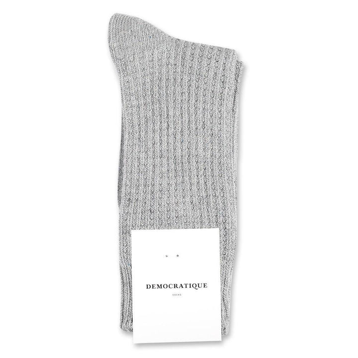 Democratique Socks Relax Waffle Knit Supermelange Light Grey Melange - Democratique Socks