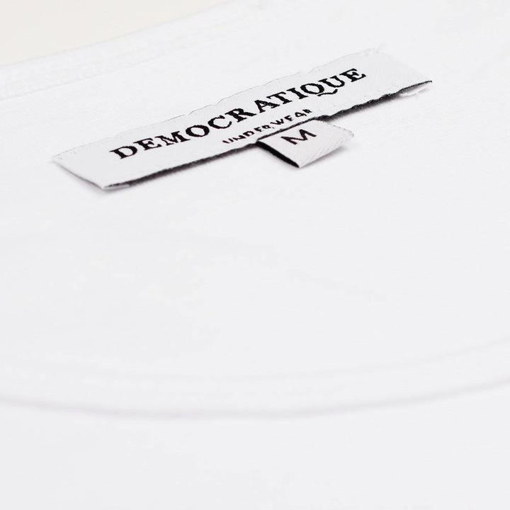 Super Tank Top WHITE DEMOCRATIQUE UNDERWEAR - Democratique Socks
