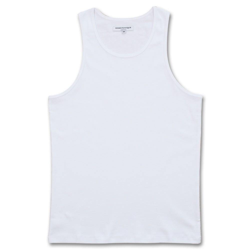 Super Tank Top WHITE DEMOCRATIQUE UNDERWEAR - Democratique Socks