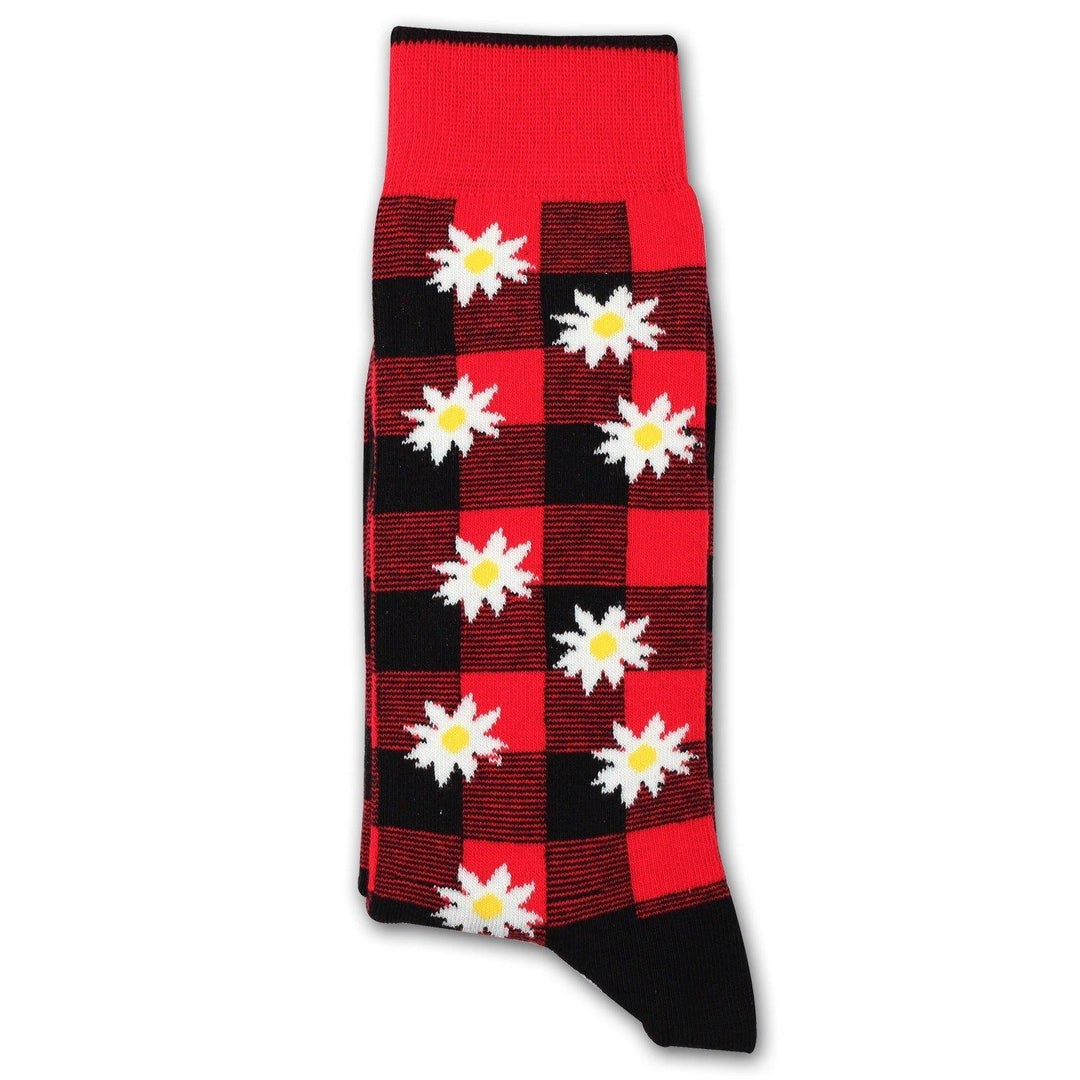 Mark McNairy x Democratique Socks Buffalo Daisy Spring Red - Democratique Socks