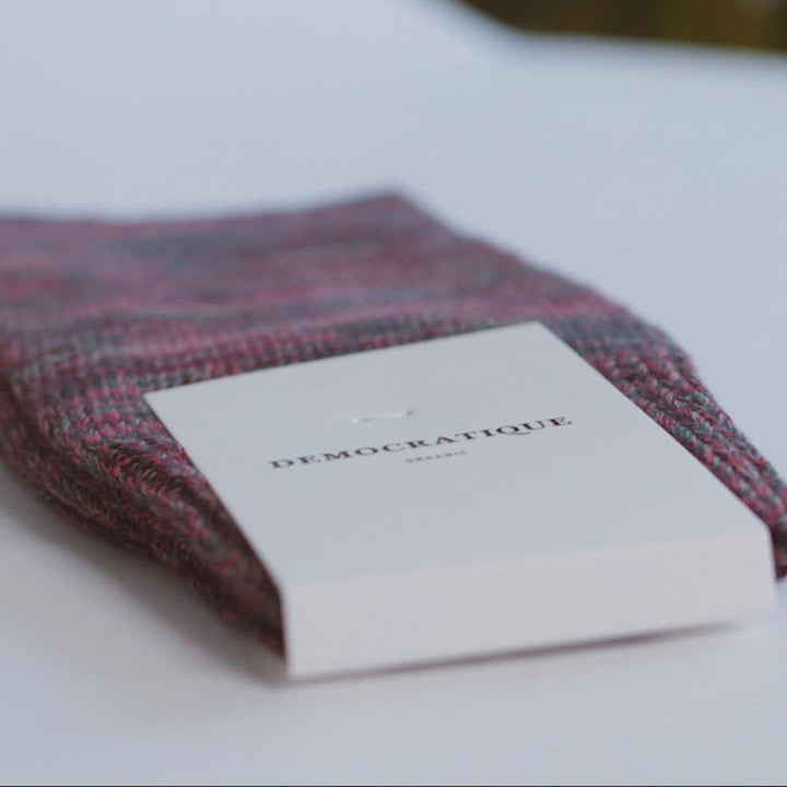 Relax Chunky Flat Knit Supermelange Socks Forrest Green / Light Rosso / Heavy Rosso / Army