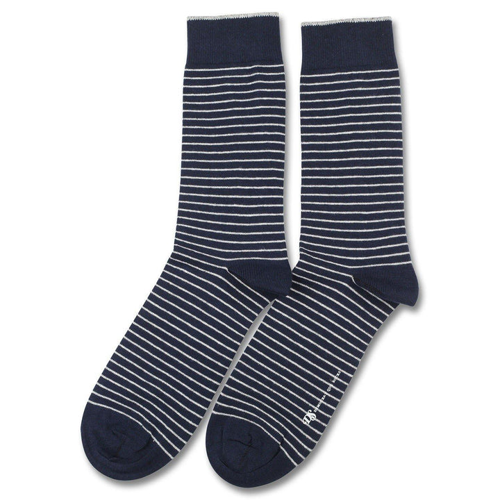 ORIGINALS MINI STRIPER Navy / Broken White Democratique Socks - Democratique Socks