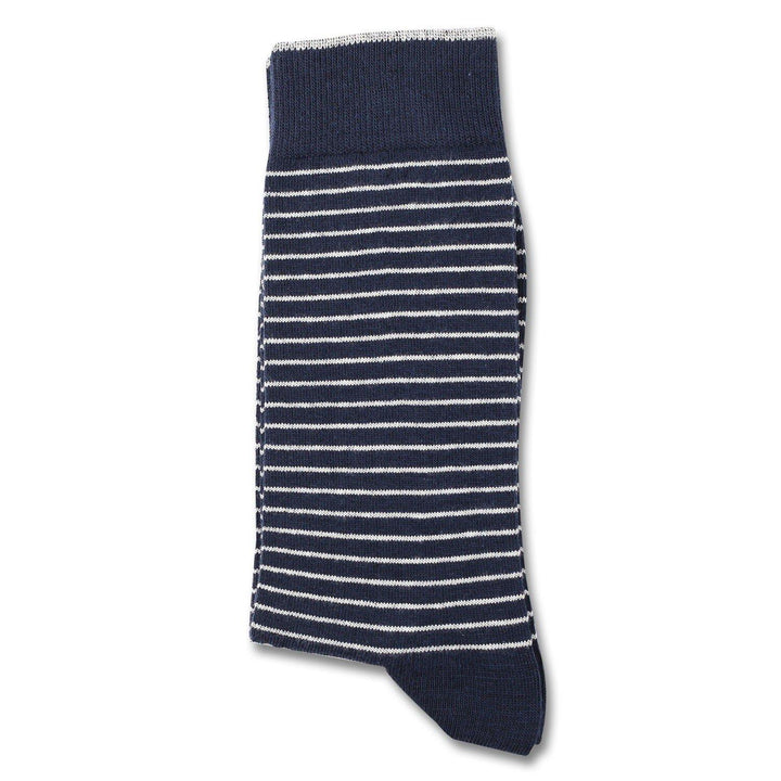 ORIGINALS MINI STRIPER Navy / Broken White Democratique Socks - Democratique Socks