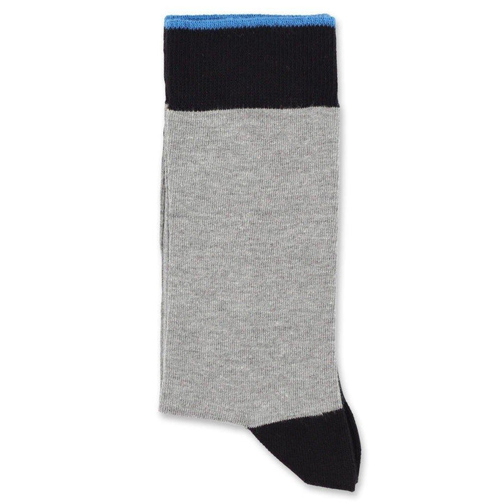 Garment Project x Democratique Socks Double Block Light Grey Melange / Charcoal Melange / Black / Henri Blue - Democratique Socks