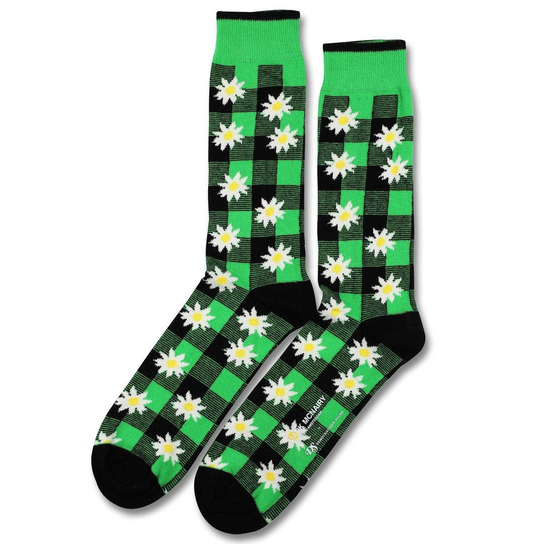 Mark McNairy x Democratique Socks Buffalo Daisy Sea Green - Democratique Socks