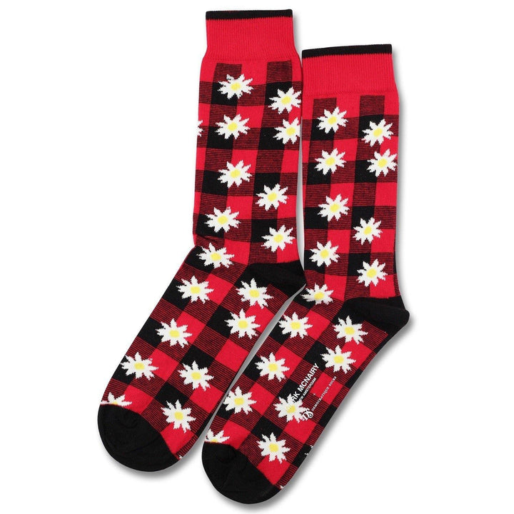 Mark McNairy x Democratique Socks Buffalo Daisy Spring Red - Democratique Socks