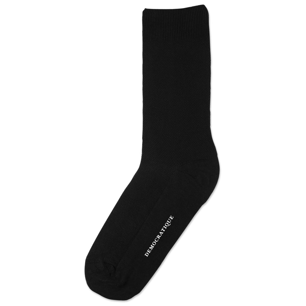 Originals Champagne Pique Organic Cotton Black - Democratique Socks