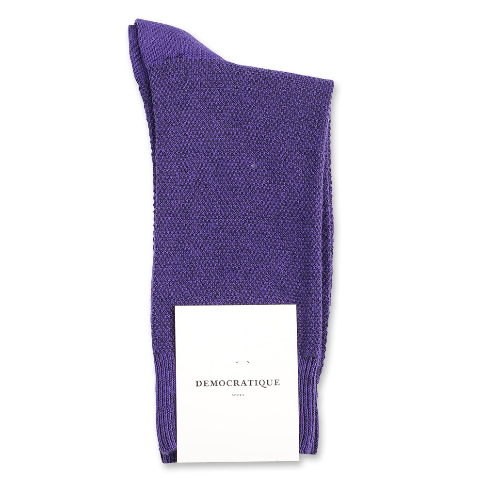Democratique Socks Pique Solid Color Pack 19 - Five pairs Emerald, Navy, Pink, Purplish Pink and Purple - Democratique Socks