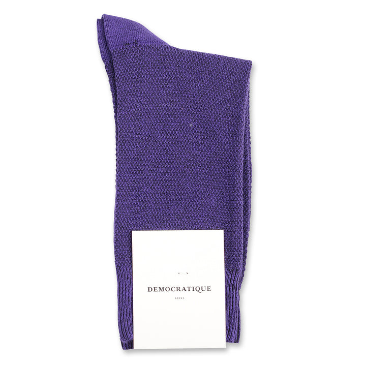 Democratique Socks Pique Solid Color Pack 19 - Five pairs Emerald, Navy, Pink, Purplish Pink and Purple - Democratique Socks