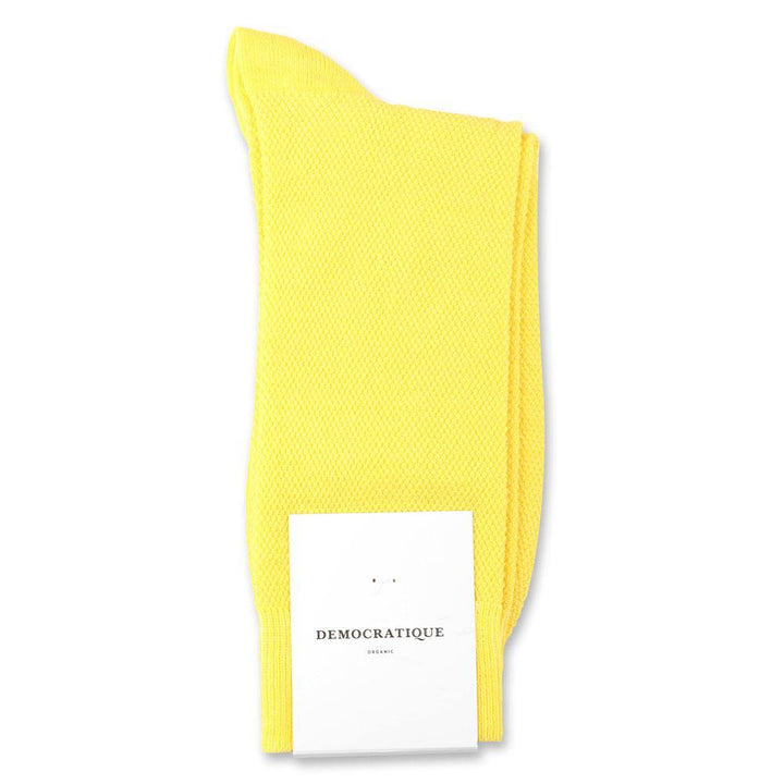 Democratique Socks Originals Champagne Pique Organic Cotton Yellow Sun - Democratique Socks