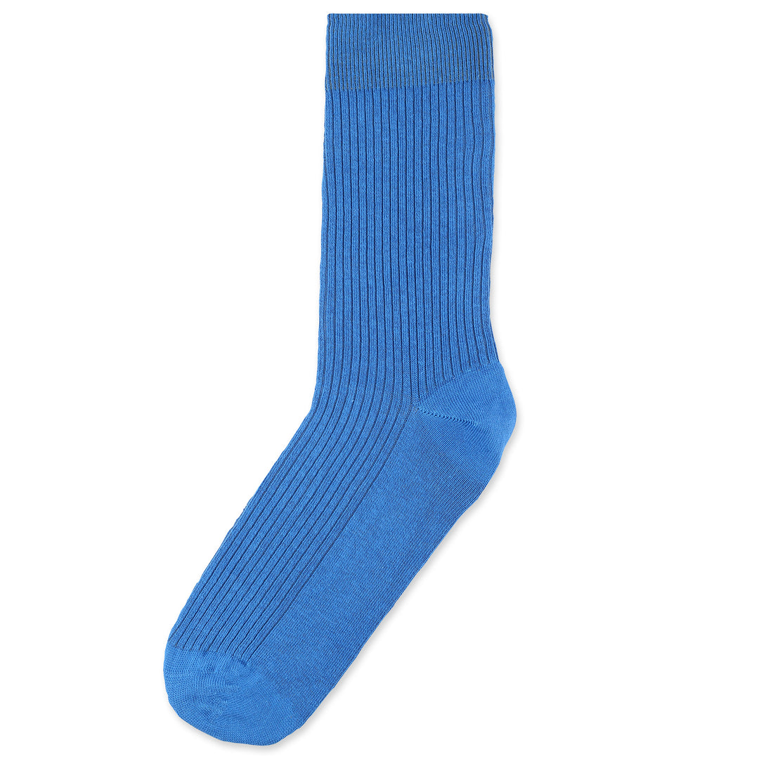 Democratique Socks Originals Fine Rib Organic Cotton Adams Blue - Democratique Socks
