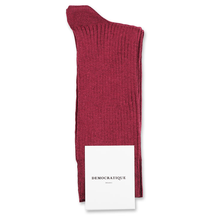 Democratique Socks Originals Fine Rib Organic Cotton Red Wine - Democratique Socks