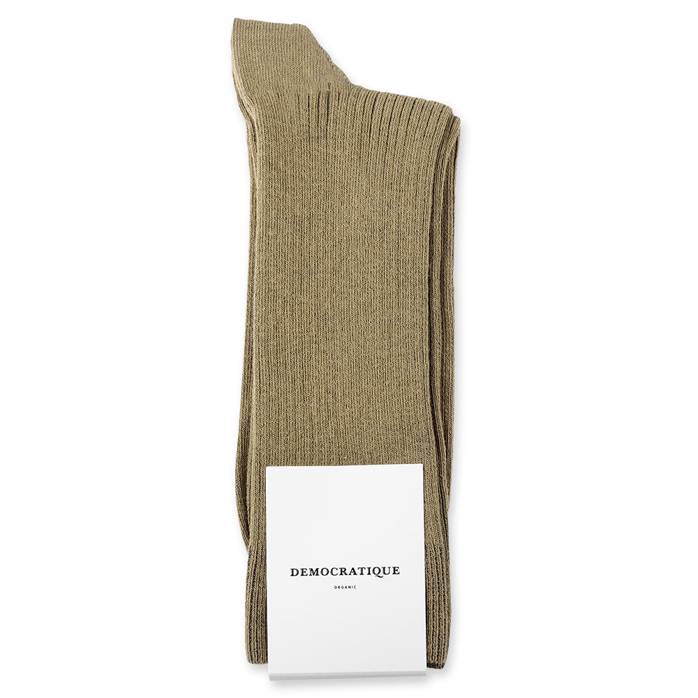 Democratique Socks Originals Fine Rib Organic Cotton Soil - Democratique Socks