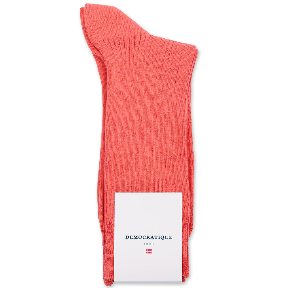 Democratique Socks Originals Fine Rib Organic Cotton Watermelon - Democratique Socks