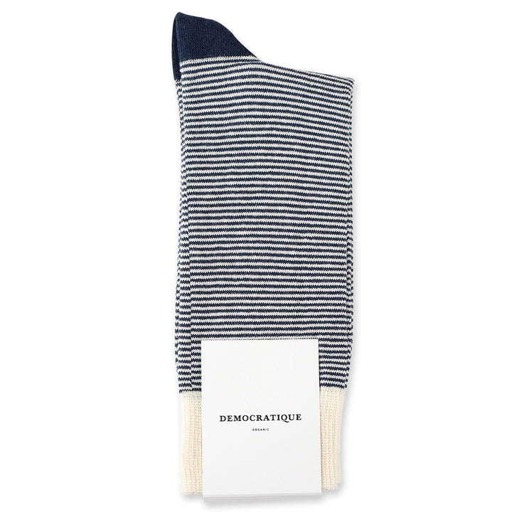 Originals Ultralight Stripes Organic Cotton Navy / Off White - Democratique Socks