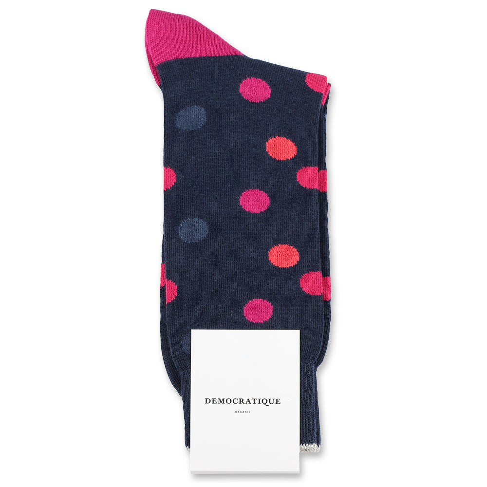 Democratique Socks Originals DotCom Organic Cotton Navy / Shaded Blue / Purple Plum / Wild Violet / Dark Red - Democratique Socks