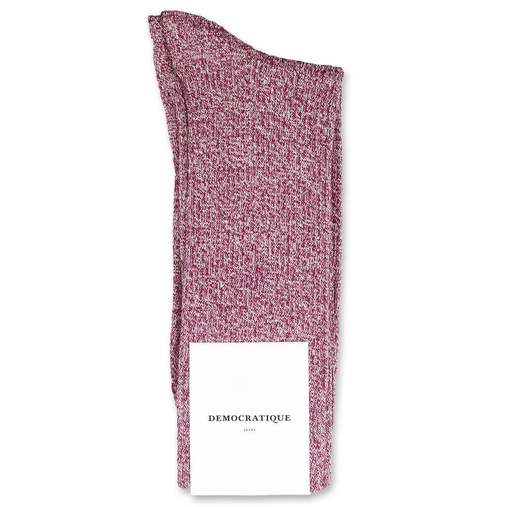 Democratique Socks Originals Rib Ultralight Supermelange Wild Berry / Off White - Democratique Socks